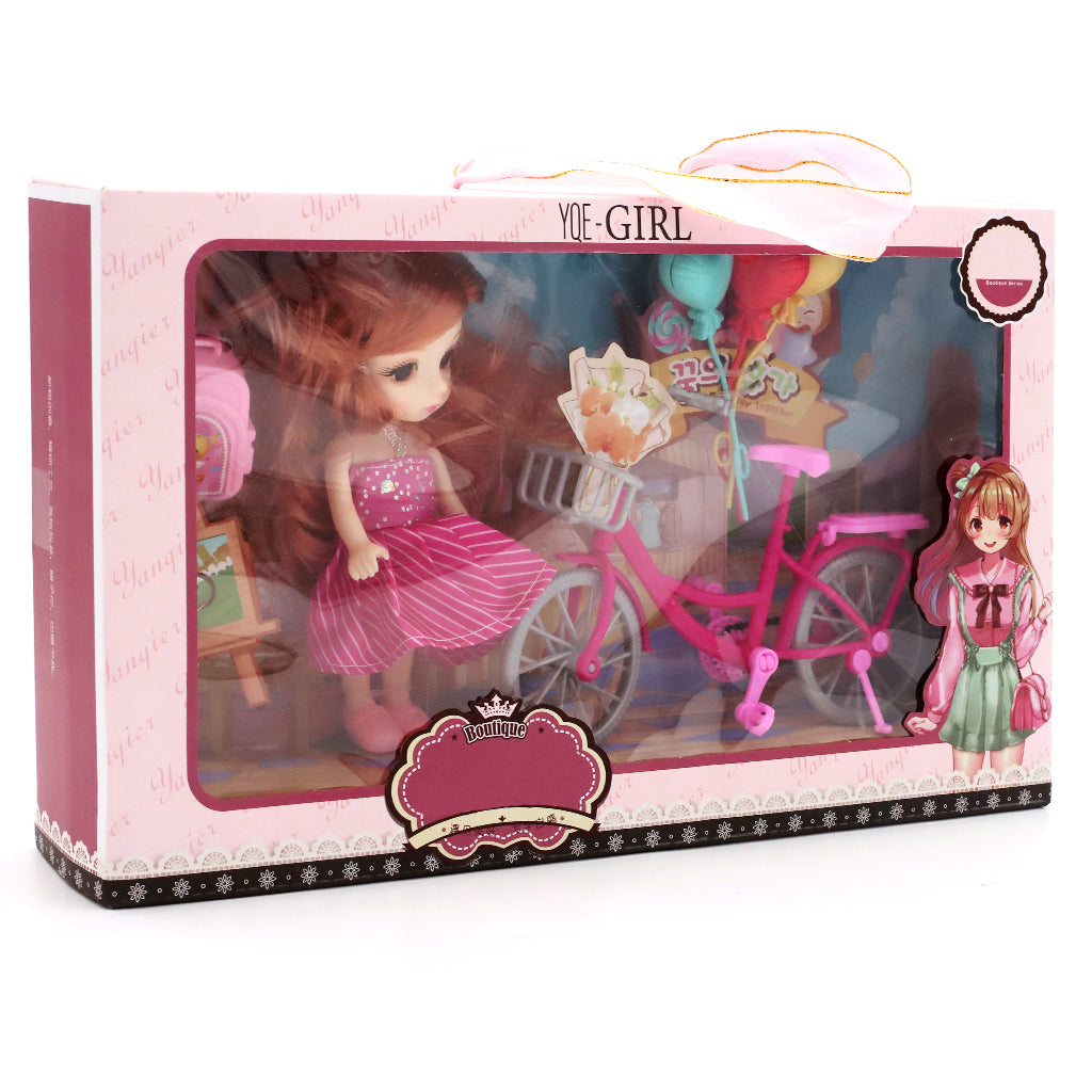 PATPAT Doll Set with Bicycle Prop, Dollhouse Princess Toys, Doll for Girls, Barbie Dolls for Girls, Cute Cartoon Doll Toy for Girls, Birthday Gift for Girl, Gift Box Packing (Pink) PATPAT Doll Set with Bicycle Prop, Dollhouse Princess Toys, Doll for Girls, Barbie Dolls for Girls, Cute Cartoon Doll Toy for Girls, Birthday Gift for Girl, Gift Box Packing (Pink)